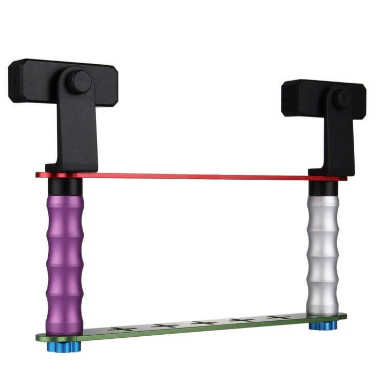 Smartphone Live Broadcast Bracket Dual Hand-held Selfie Mount Kits with 2x Phone Clips, For iPhon...