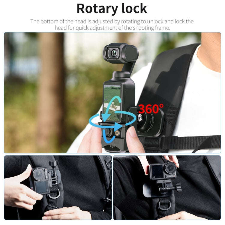 STARTRC 360 Degree Rotation Backpack Clip Magnetic Suction Mount (Black)