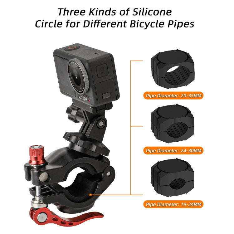 Sunnylife Sports Camera Universal Bicycle Clamp 360 Rotation 19-35mm Clip for DJI Action / Insta3...