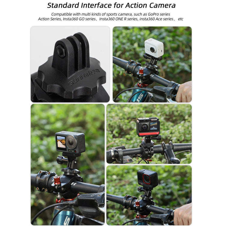 Sunnylife Sports Camera Universal Bicycle Clamp 360 Rotation 19-35mm Clip for DJI Action / Insta3...
