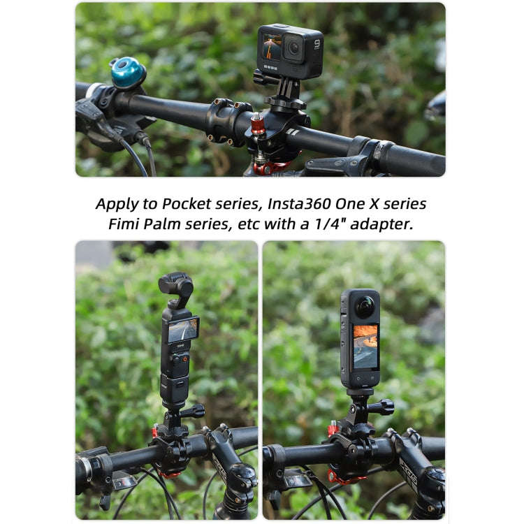 Sunnylife Sports Camera Universal Bicycle Clamp 360 Rotation 19-35mm Clip for DJI Action / Insta3...