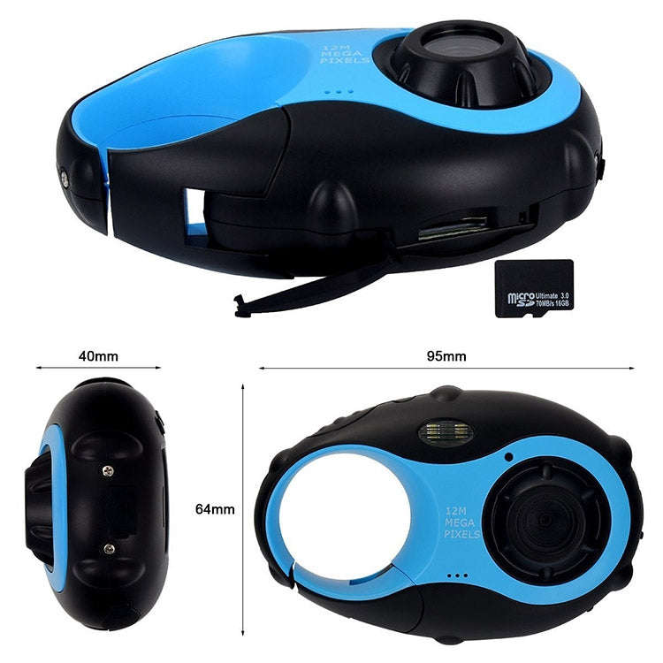 5MP 1.5 inch Color Screen Mini Keychain Type Gift Digital Camera for Children(Blue)