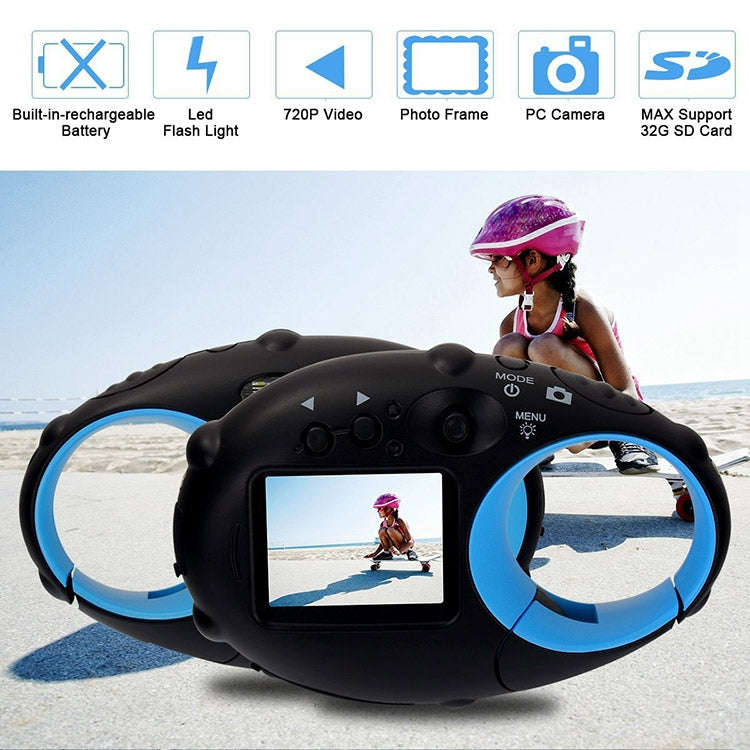 5MP 1.5 inch Color Screen Mini Keychain Type Gift Digital Camera for Children(Blue)