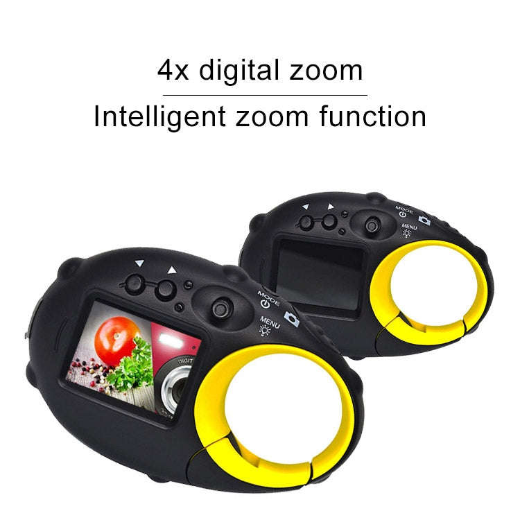 5MP 1.5 inch Color Screen Mini Keychain Type Gift Digital Camera for Children(Yellow)