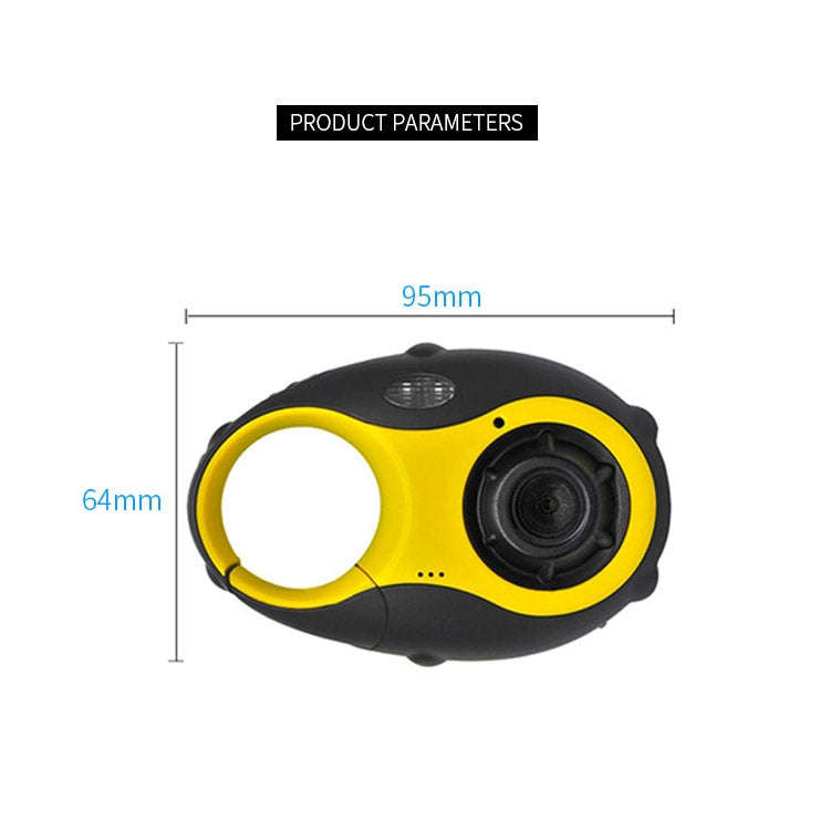 5MP 1.5 inch Color Screen Mini Keychain Type Gift Digital Camera for Children(Yellow)
