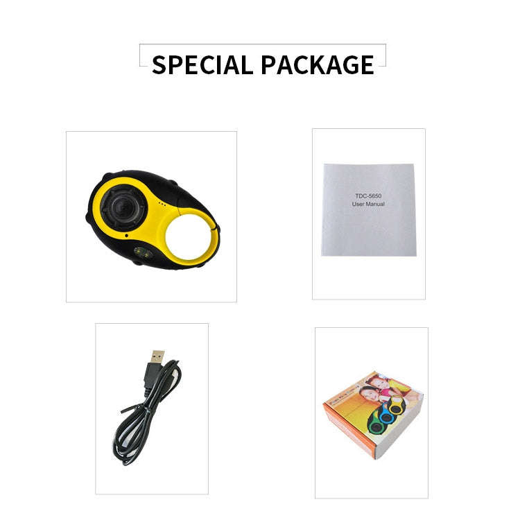 5MP 1.5 inch Color Screen Mini Keychain Type Gift Digital Camera for Children(Yellow)