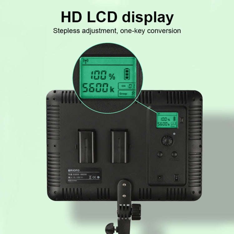 TRIOPO TTV-600 36+36W 5500-3200K 600 LEDs Flat Fill Light with Remote Control & Display