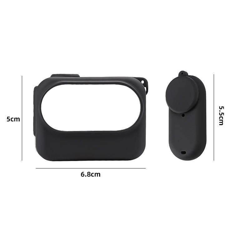 For Insta360 GO 3 Camera Body Charging Case Silicone Case with Lens Cap & Strap (White)