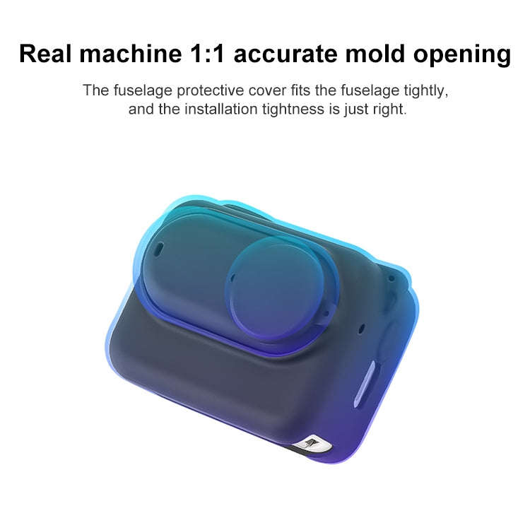 For Insta360 GO 3 Camera Body Charging Case Silicone Case with Lens Cap & Strap (White)