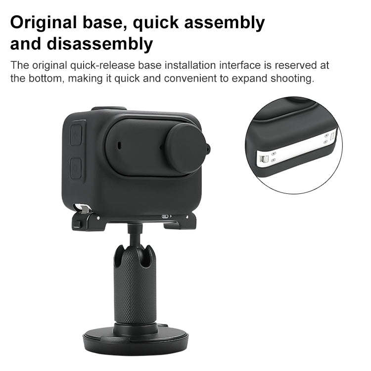 For Insta360 GO 3 Camera Body Charging Case Silicone Case with Lens Cap & Strap (White)