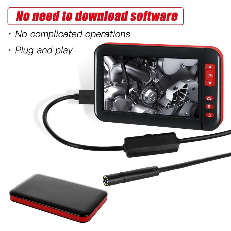 P20 4.3 Inch Screen Display HD1080P Inspection Endoscope with 8 LEDs, Length: 5m, Lens Diameter: ...