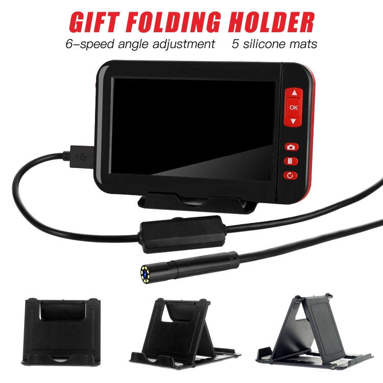 P20 4.3 Inch Screen Display HD1080P Inspection Endoscope with 8 LEDs, Length: 5m, Lens Diameter: ...