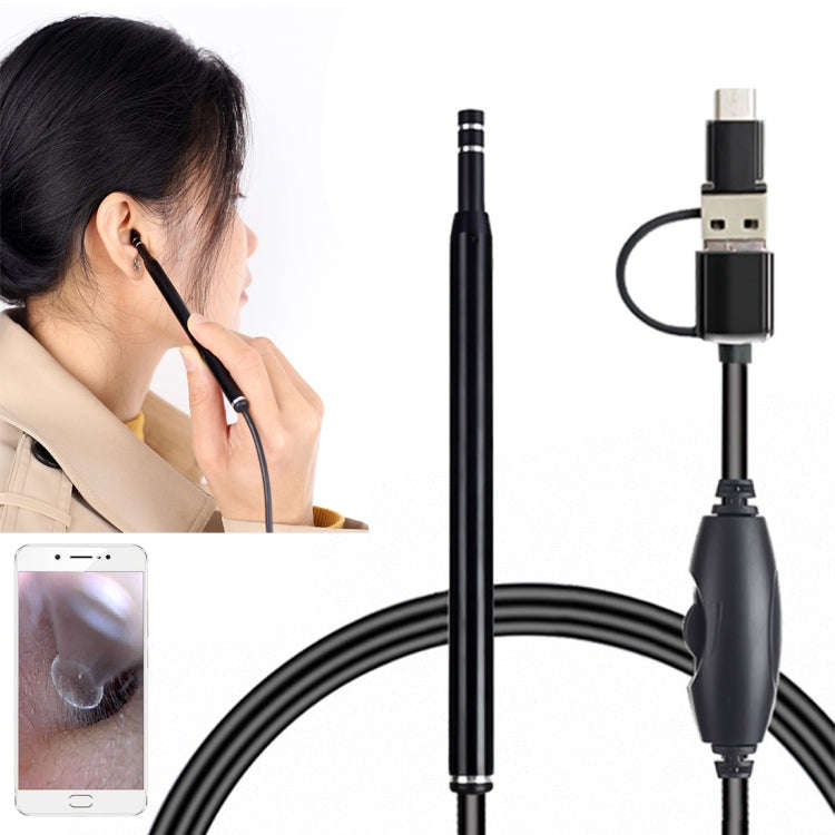 AN101 5.5mm Home Otoscope Three-in-One Ear Endoscope 30W HD Otoscope Visual Ear Picking Otoscope(...