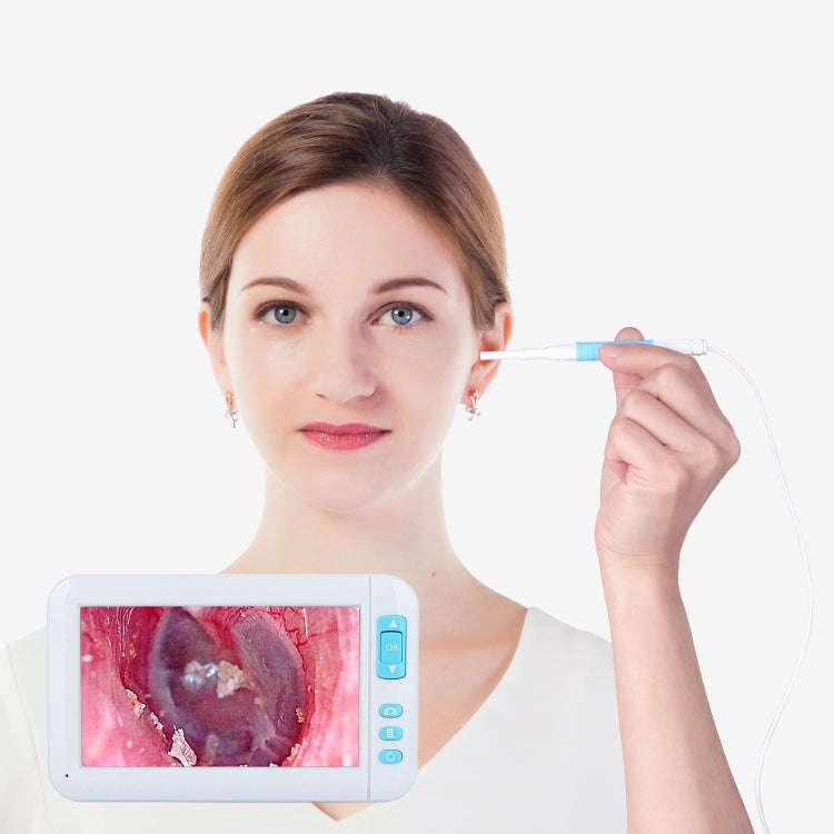 C01 4.3 Inch Screen Display HD1080P Visual Earspoon Endoscope with 6 LEDs, Diameter:3.9mm
