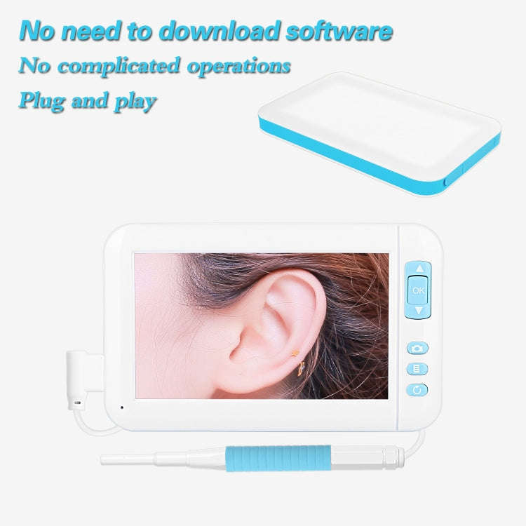C01 4.3 Inch Screen Display HD1080P Visual Earspoon Endoscope with 6 LEDs, Diameter:5.5mm