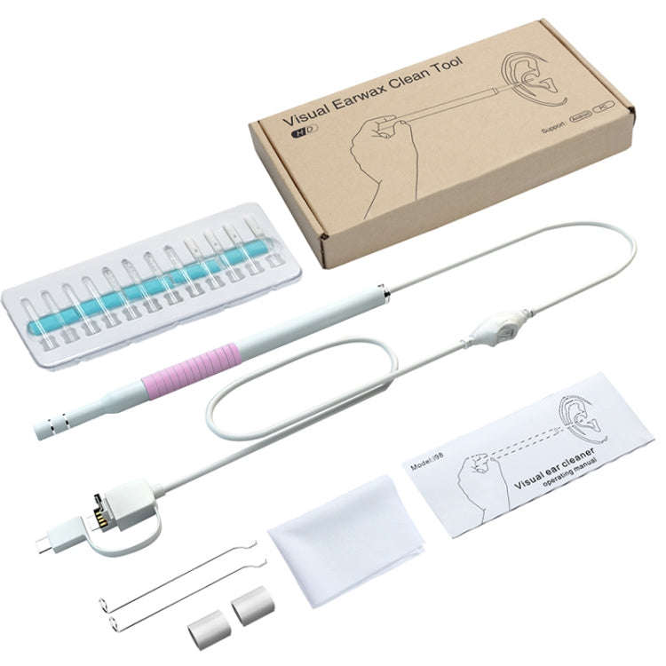 I98 1.3 Million HD Visual Earwax Clean Tool Endoscope Borescope with 6 LEDs, Lens Diameter: 5.5mm...