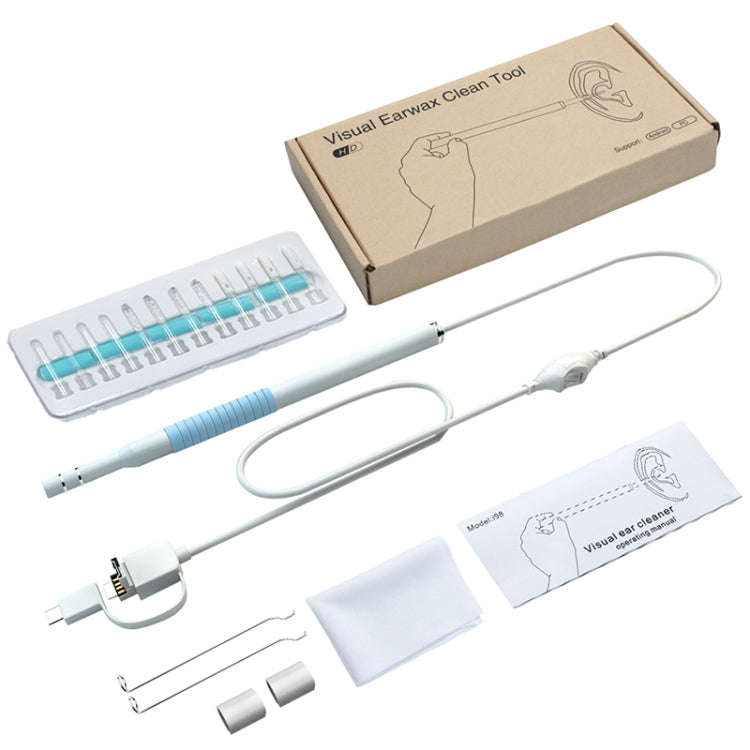 I98 1.3 Million HD Visual Earwax Clean Tool Endoscope Borescope with 6 LEDs, Lens Diameter: 5.5mm...