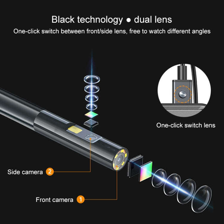 TESLONG NTS500B 5 inch 5mm Dual Lens HD Endoscope 200W Pixel Industrial Endoscope