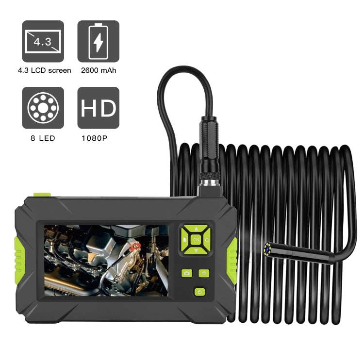 P30 8mm IP67 Waterproof 4.3 inch HD Portable Endoscope Hard Cable Industrial Endoscope, Cable Len...