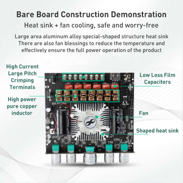 220W 12V 24V Power Bluetooth Wireless TP3251 Stereo Audio Amplifier Board Treble and Bass Control...