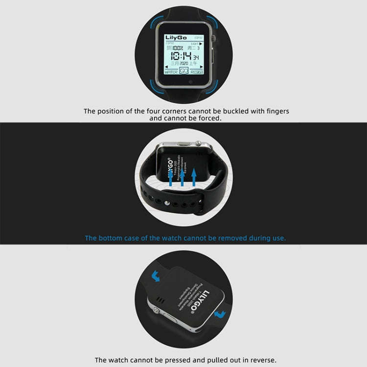 TTGO T-Watch-2020 ESP32 Main Chip 1.54 inch Touch Display Programmable Wearable Watch (Black)