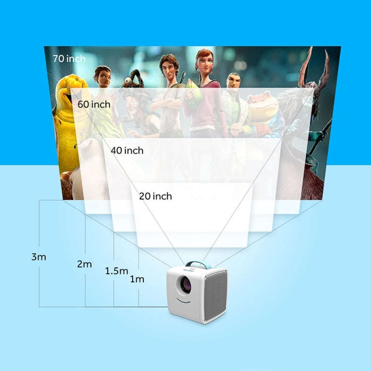 W-S1 10W Children Video Projector 30 Lumens HD 1080P LCD Technology, Support AV / USB / Mini SD C...