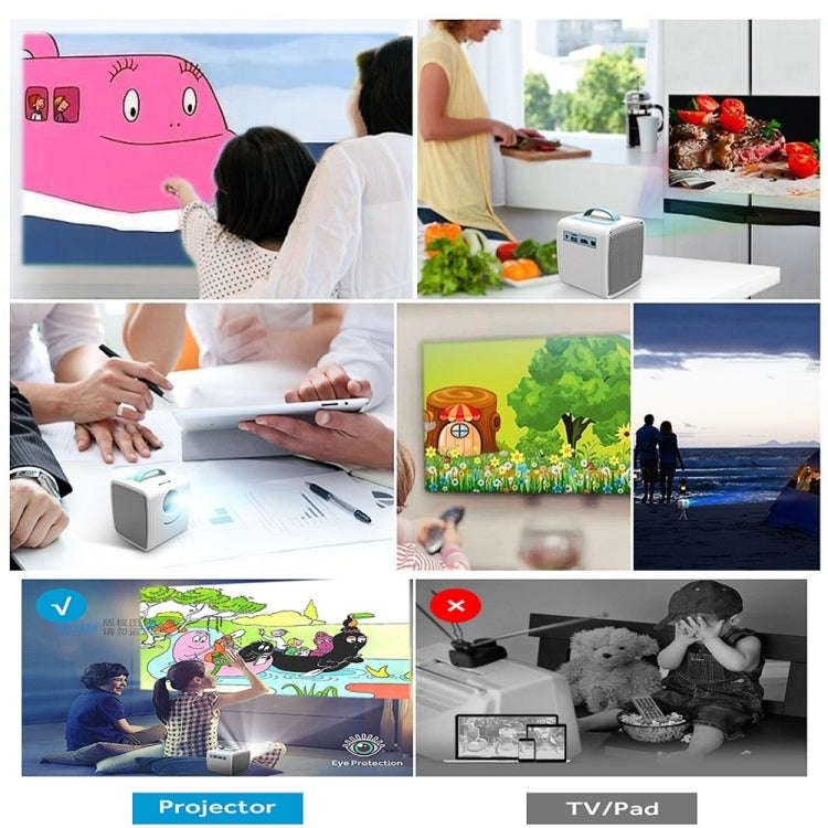 W-S1 10W Children Video Projector 30 Lumens HD 1080P LCD Technology, Support AV / USB / Mini SD C...