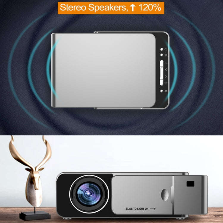 T6 3500ANSI Lumens 1080P LCD Mini Theater Projector, Standard Version, US Plug(Silver)