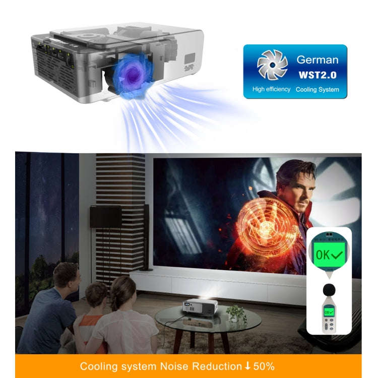 T6 3500ANSI Lumens 1080P LCD Mini Theater Projector, Standard Version, US Plug(Silver)
