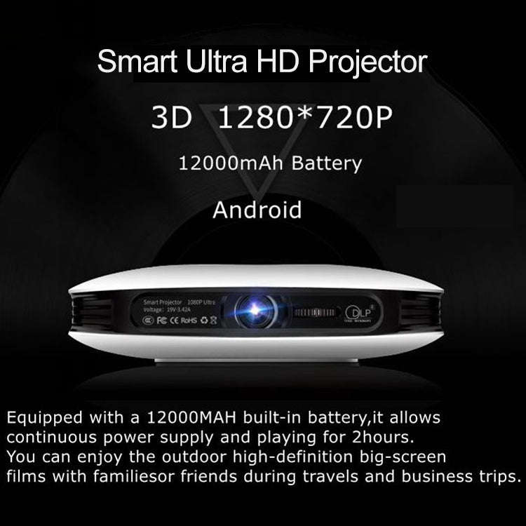 Wejoy DL-S9 220 Lumens 1280x720 720P Android 6.0 HD Bluetooth WiFi Smart Laser 3D Projector, Supp...