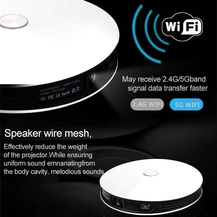 Wejoy DL-S9 220 Lumens 1280x720 720P Android 6.0 HD Bluetooth WiFi Smart Laser 3D Projector, Supp...