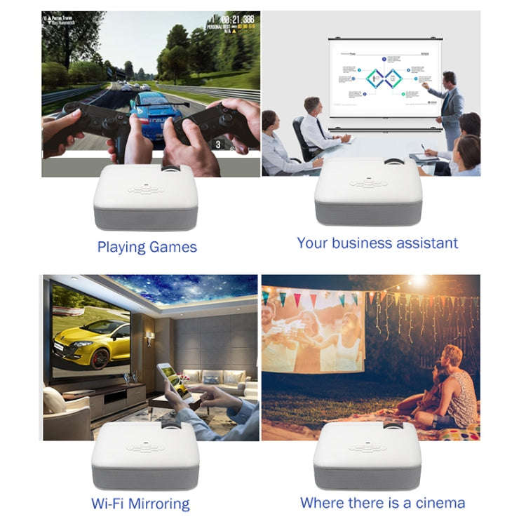 D40S 1600 Lumens Portable Home Theater LED HD Digital Projector (Silver)