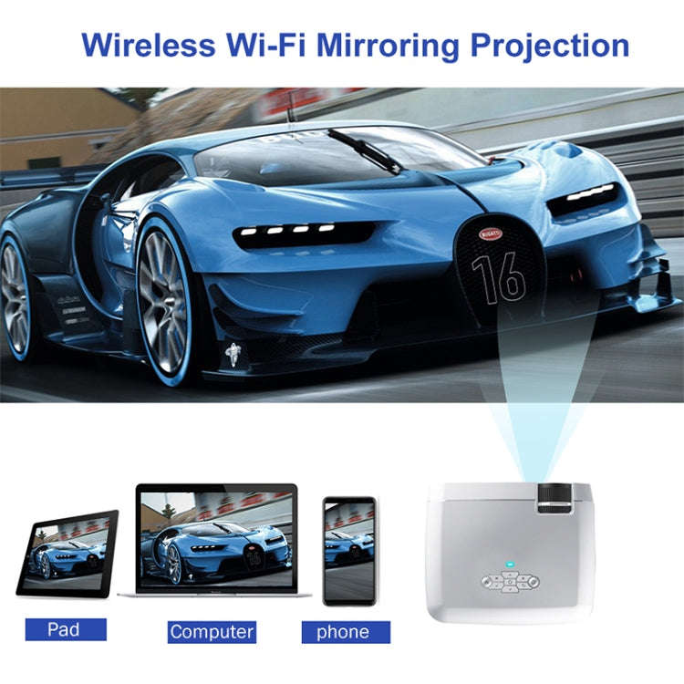 D40S 1600 Lumens Portable Home Theater LED HD Digital Projector (Silver)
