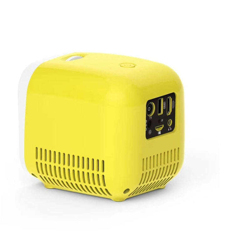 L1 Children Projector Mini LED Portable Home Speaker Projector, AU Plug(Yellow)