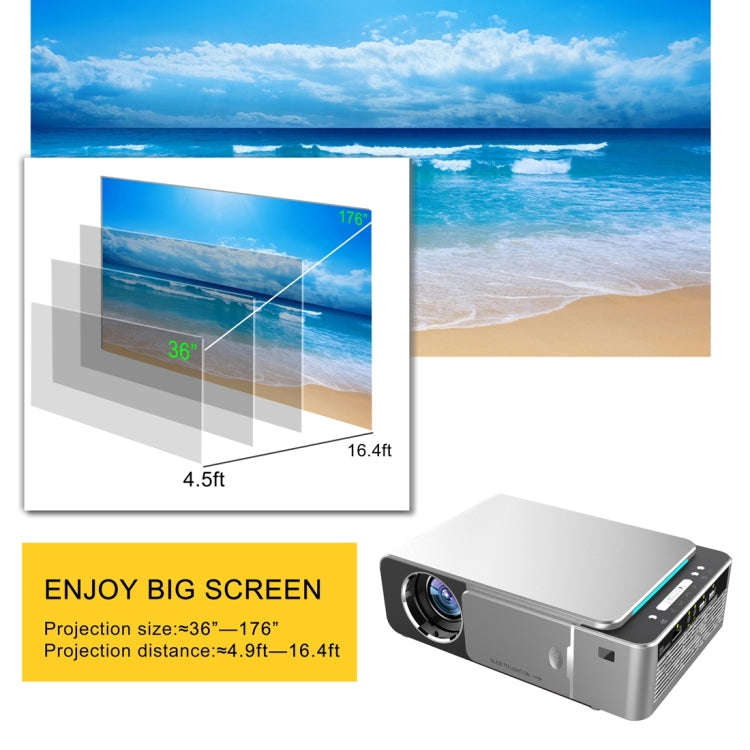 T6 2000ANSI Lumens Mini Theater Projector, Android 7.1 RK3128 Quad Core, 1GB+8GB, EU Plug(Red)