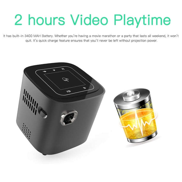Wejoy S12 50 ANSI Lumen 1920x1080P  Android 7.1 HD Bluetooth 4.1 WiFi Smart 3D Projector, 1G+16G(...