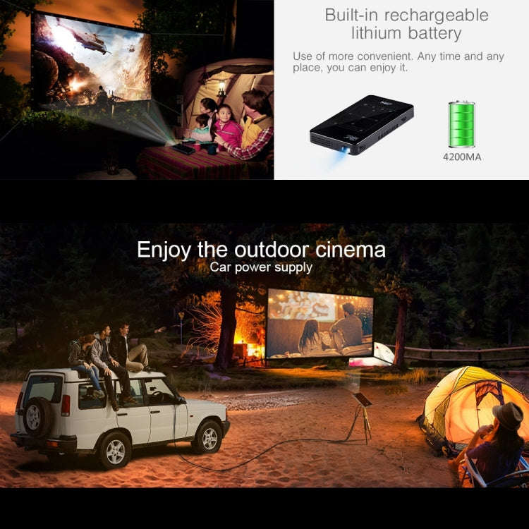 P09 Portable 4K Ultra HD DLP Mini Smart Projector with Infrared Remote Control, Amlogic S905X 4-C...