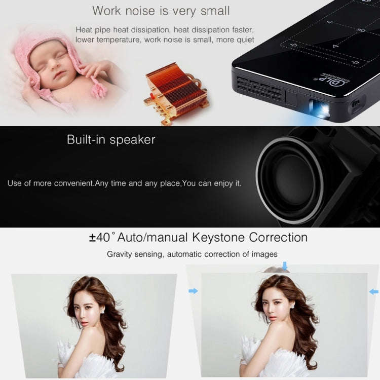 P09 Portable 4K Ultra HD DLP Mini Smart Projector with Infrared Remote Control, Amlogic S905X 4-C...