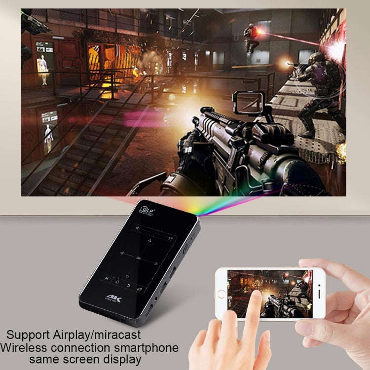 P09 Portable 4K Ultra HD DLP Mini Smart Projector with Infrared Remote Control, Amlogic S905X 4-C...