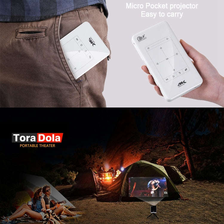 P09 Portable 4K Ultra HD DLP Mini Smart Projector with Infrared Remote Control, Amlogic S905X 4-C...