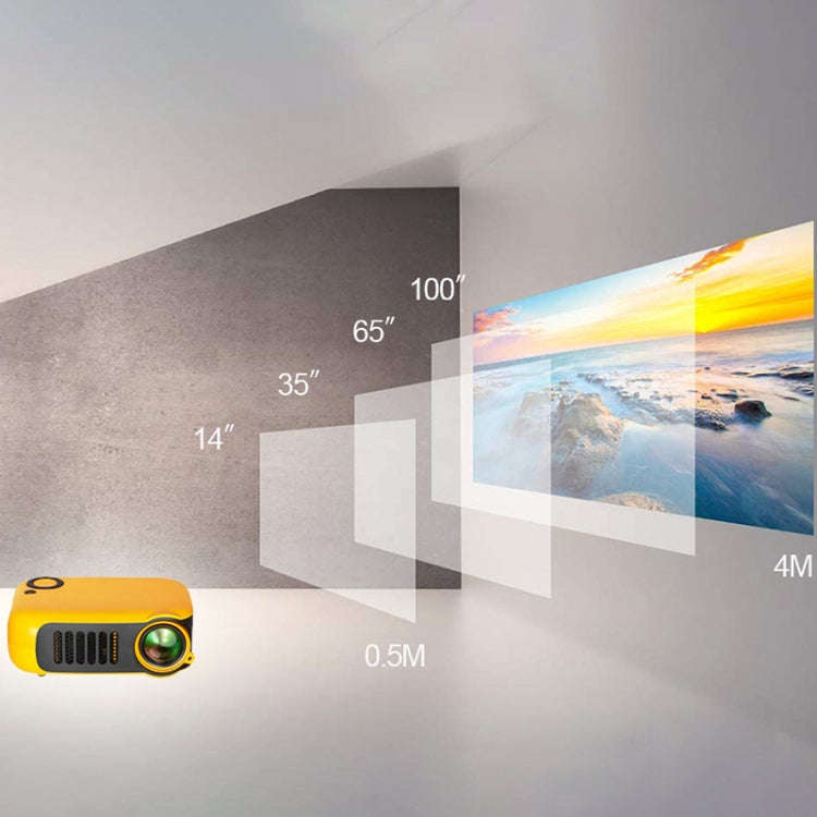 A2000 1080P Mini Portable Smart Projector Children Projector, EU Plug(Black)