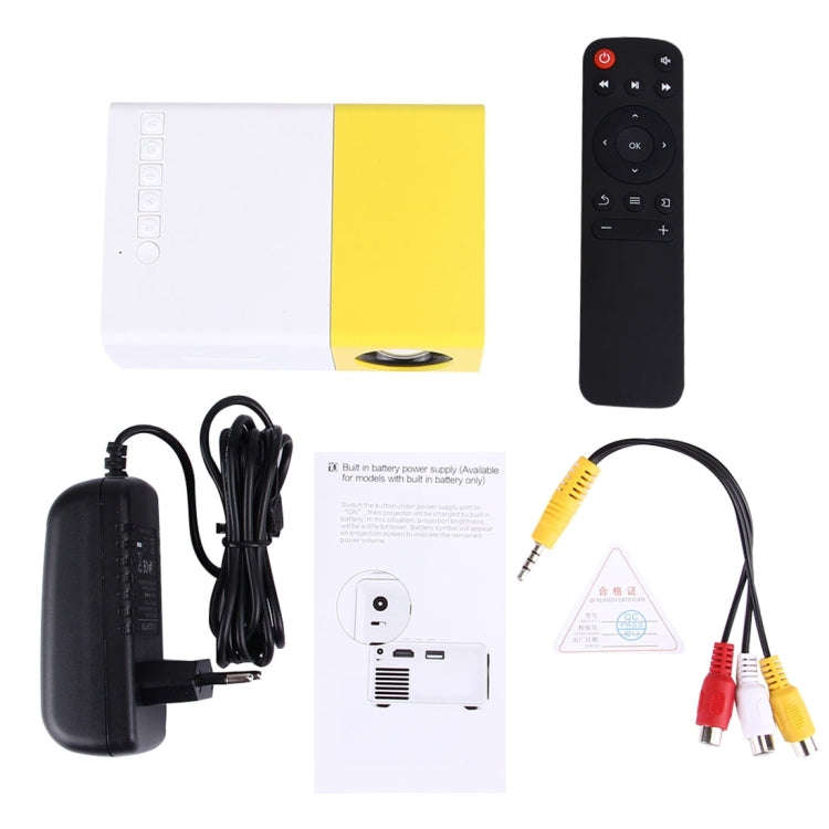 YG-300 0.8-2M 24-60 inches 400-600 Lumens LED Projector HD Home Theater with 3 in 1 Video Convert...