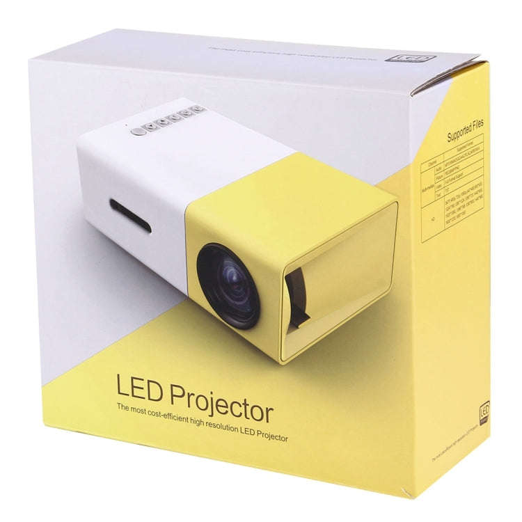 YG-300 0.8-2M 24-60 inches 400-600 Lumens LED Projector HD Home Theater with 3 in 1 Video Convert...