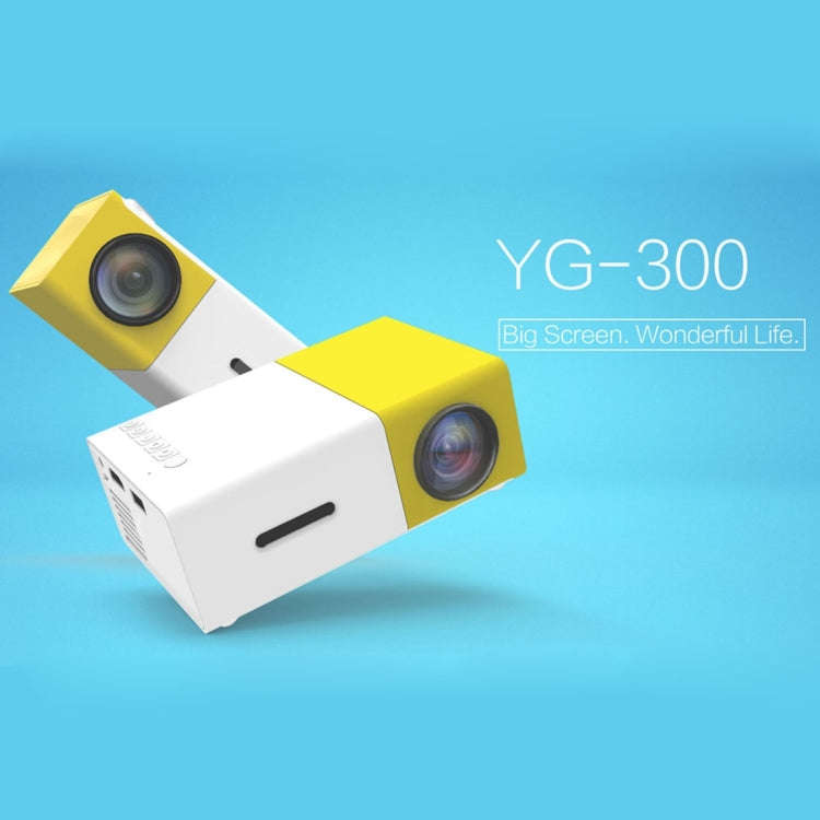 YG-300 0.8-2M 24-60 inches 400-600 Lumens LED Projector HD Home Theater with 3 in 1 Video Convert...