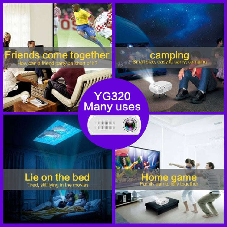 YG320 320*240 Mini LED Projector Home Theater, Support HDMI & AV & SD & USB(Silver)