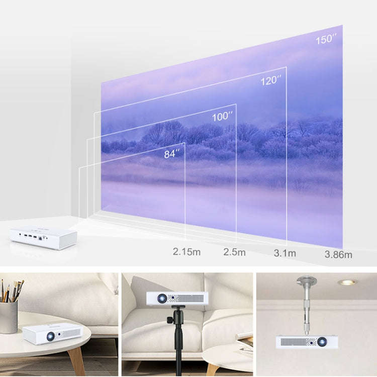 TOUMEI V6 3800 Lumens Android 6.0 3D Smart DLP Projector, 2GB+32GB, Support Dual Band WiFi / Blue...