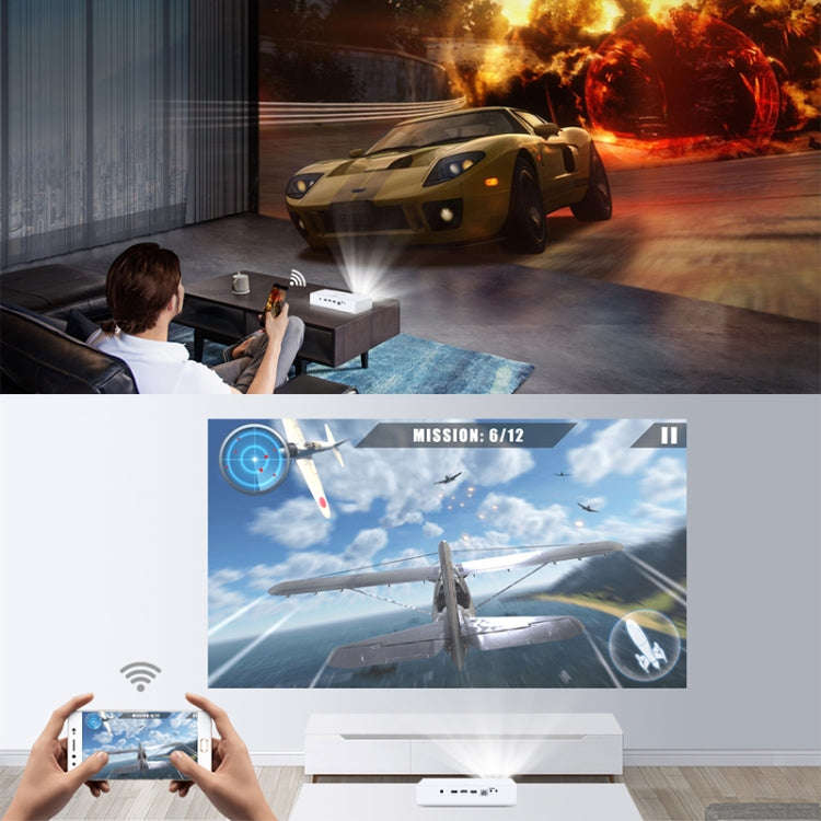 TOUMEI V6 3800 Lumens Android 6.0 3D Smart DLP Projector, 2GB+32GB, Support Dual Band WiFi / Blue...