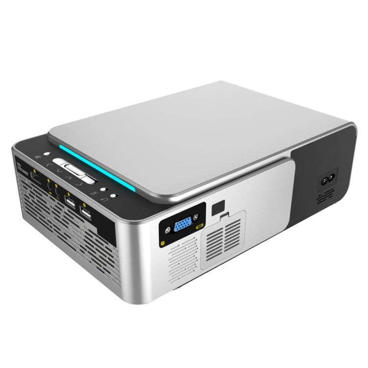 T6 2000ANSI Lumens 1080P LCD Mini Theater Projector, Phone Version, US Plug(Silver)