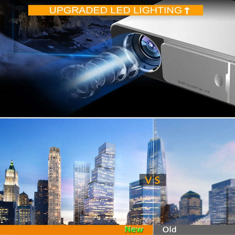 T6 2000ANSI Lumens 1080P LCD Mini Theater Projector, Phone Version, US Plug(Silver)