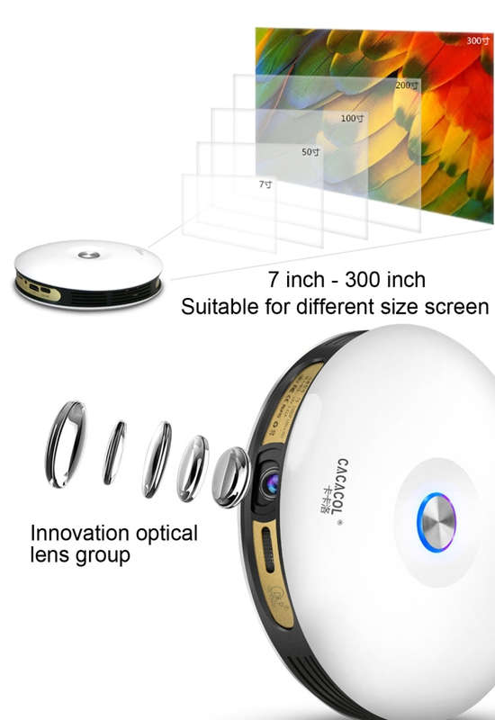 CACACOL ITC-DO8 220LM WiFi Smart 1280*800 DLP DMD LED Portable Projector with Remote Control,  An...